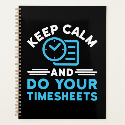 Houd kalm en doe uw Timesheets Funny Payroll HR Planner (Voorkant)
