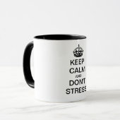 Houd kalm en DON NIET STRESS - gepersonaliseerde t Mok (Voorkant links)