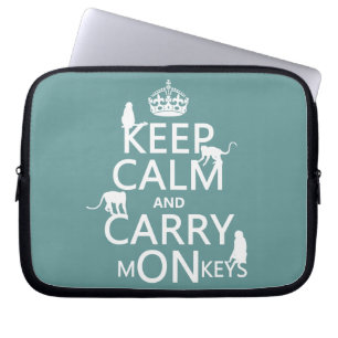 Houd Kalm en draag apen - alle kleuren Laptop Sleeve