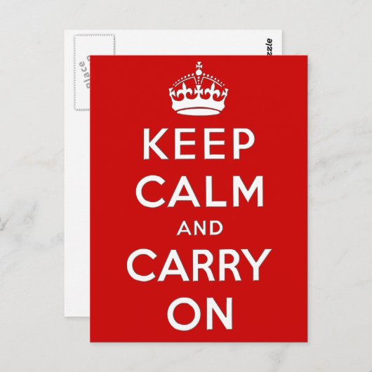 Houd kalm en draag briefkaart (Voorkant / Achterkant)