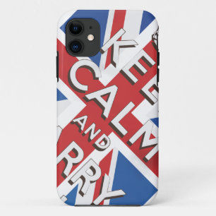 Houd Kalm en draag Britse Vlag iPhone 11 Hoesje