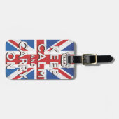 Houd kalm en draag de Britse vlag op Bagagelabel (Voorkant horizontaal)