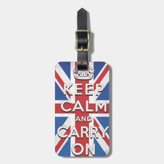Houd kalm en draag de Britse vlag op Bagagelabel (Voorkant verticaal)