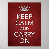 Houd kalm en draag de rode afdruk over poster (Voorkant)