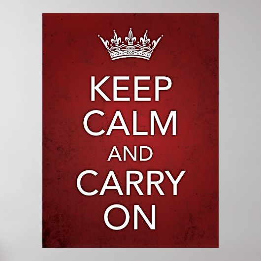 Houd kalm en draag de rode afdruk over poster (Voorkant)