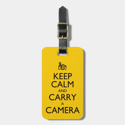 Houd kalm en draag een Camera Gepersonaliseerd Bagagelabel (Voorkant verticaal)