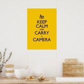Houd kalm en draag een camera poster (Keuken)