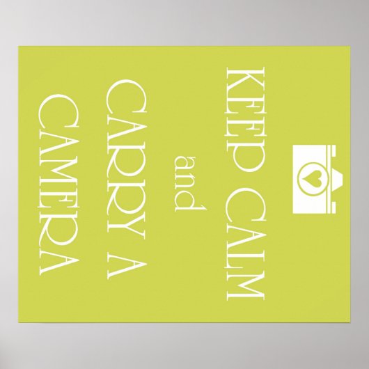 Houd kalm en draag een camera poster (Voorkant)