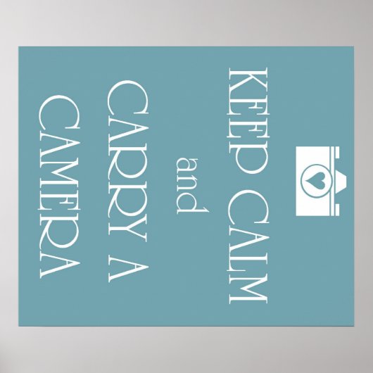 Houd kalm en draag een camera poster (Voorkant)