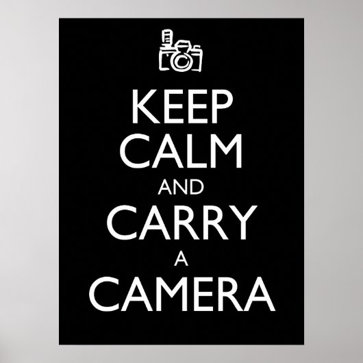Houd kalm en draag een camera poster (Voorkant)