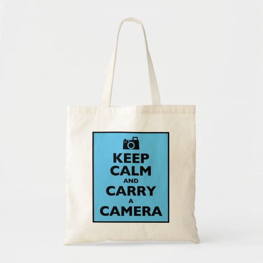 Houd kalm en draag een camera tote bag (Voorkant)