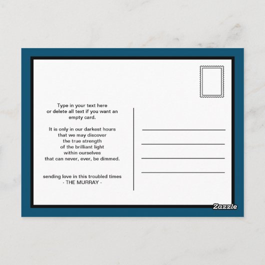 Houd kalm en draag een masker briefkaart (Achterkant)