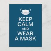 Houd kalm en draag een masker briefkaart (Voorkant)
