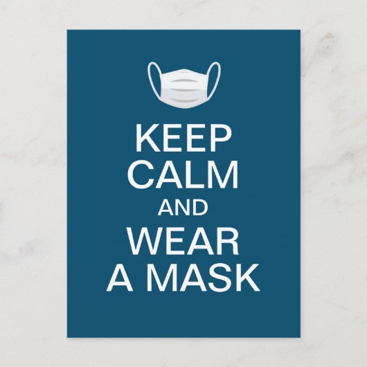 Houd kalm en draag een masker briefkaart (Voorkant)
