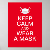 houd kalm en draag een masker poster (Voorkant)