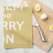 Houd kalm en draag geel theedoek (Quarter Fold)