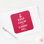 Houd kalm en draag HCl- Geologist Vierkante Sticker (Envelop)