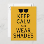 Houd kalm en Draag het briefkaart van Shades (Voorkant / Achterkant)