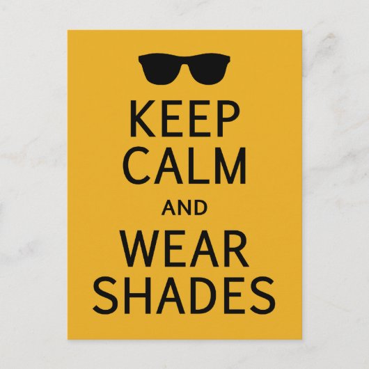 Houd kalm en Draag het briefkaart van Shades (Voorkant)