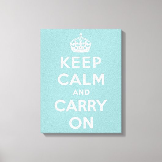 Houd kalm en draag licht blauw op canvas afdruk (Voorkant)