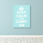 Houd kalm en draag licht blauw op canvas afdruk (Insitu (Houten vloer))
