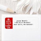 Houd kalm en draag op beste prijs etiket (Insitu)