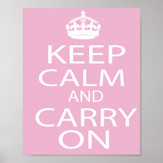 Houd kalm en draag op cadeaus - Roze Poster (Voorkant)