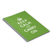 Houd kalm en draag op Emerald Green Notitieboek (Rechterzijde)