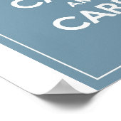 Houd kalm en draag op Euck Blue Poster (Hoek)