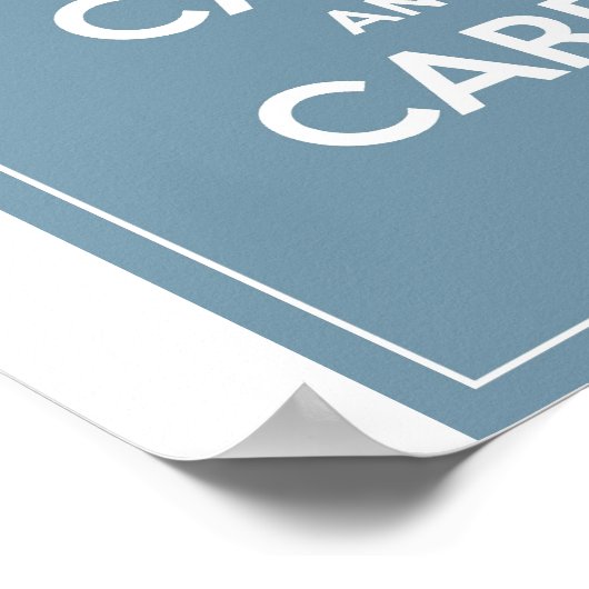 Houd kalm en draag op Euck Blue Poster (Hoek)