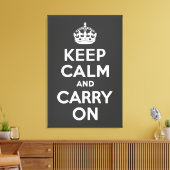 Houd kalm en draag op grijs verpakt canvas (Insitu (Woonkamer))