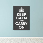 Houd kalm en draag op grijs verpakt canvas (Insitu (Houten vloer))