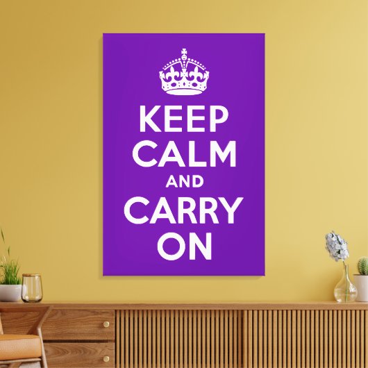 Houd kalm en draag op Paarse verpakte canvas (Insitu (Woonkamer))