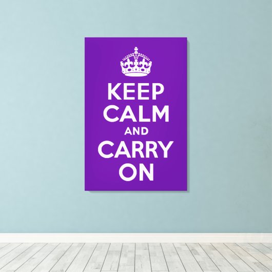 Houd kalm en draag op Paarse verpakte canvas (Insitu (Houten vloer))