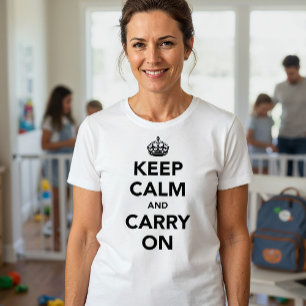 Houd kalm en draag origineel over t-shirt