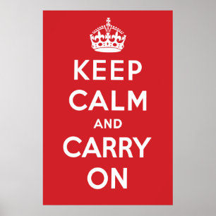 Houd Kalm en draag Poster - Rood