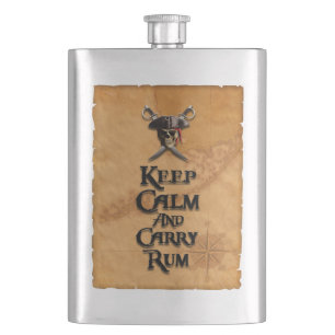 Houd Kalm en draag Rum Heupfles