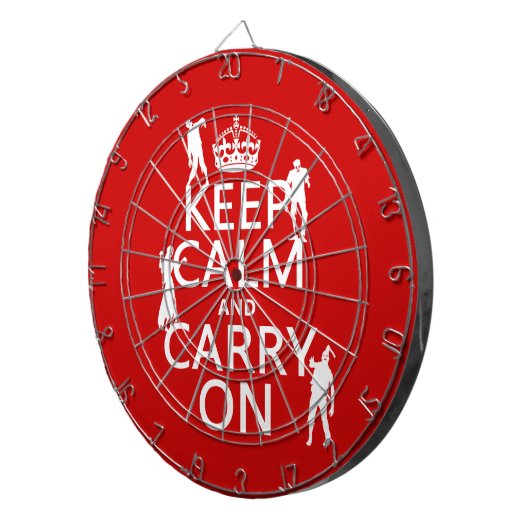 Houd Kalm en draag (zombieën) (om het even welke Dartbord (Voorkant Rechts)