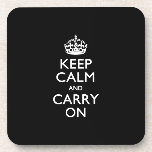 Houd kalm en draag zwart op bier onderzetter (Voorkant)