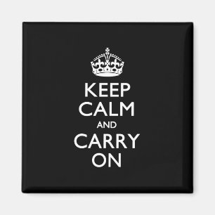 Houd kalm en draag zwart op magneet