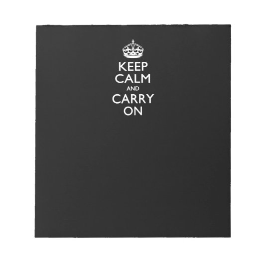 Houd kalm en draag zwart op notitieblok (Voorkant)