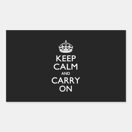 Houd kalm en draag zwart op rechthoekige sticker (Voorkant)