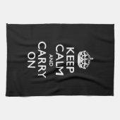 Houd kalm en draag zwart op theedoek (Horizontaal)