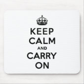 Houd kalm en draag zwarte tekst muismat (Voorkant)