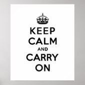 Houd kalm en draag zwarte tekst poster (Voorkant)