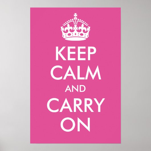 Houd kalm en draai aan de roze druk van frambozen poster (Voorkant)