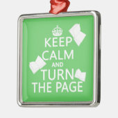 Houd kalm en draai de Pagina Metalen Ornament (Links)