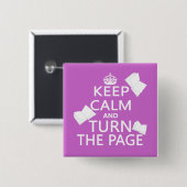 Houd kalm en draai de Pagina Vierkante Button 5,1 Cm (Voorkant /achterkant)