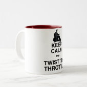 Houd kalm en draai de schroefdop schoon - /Vespa Tweekleurige Koffiemok (Voorkant links)