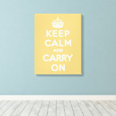 Houd kalm en draai lichtgeel aan canvas afdruk (Insitu (Houten vloer))